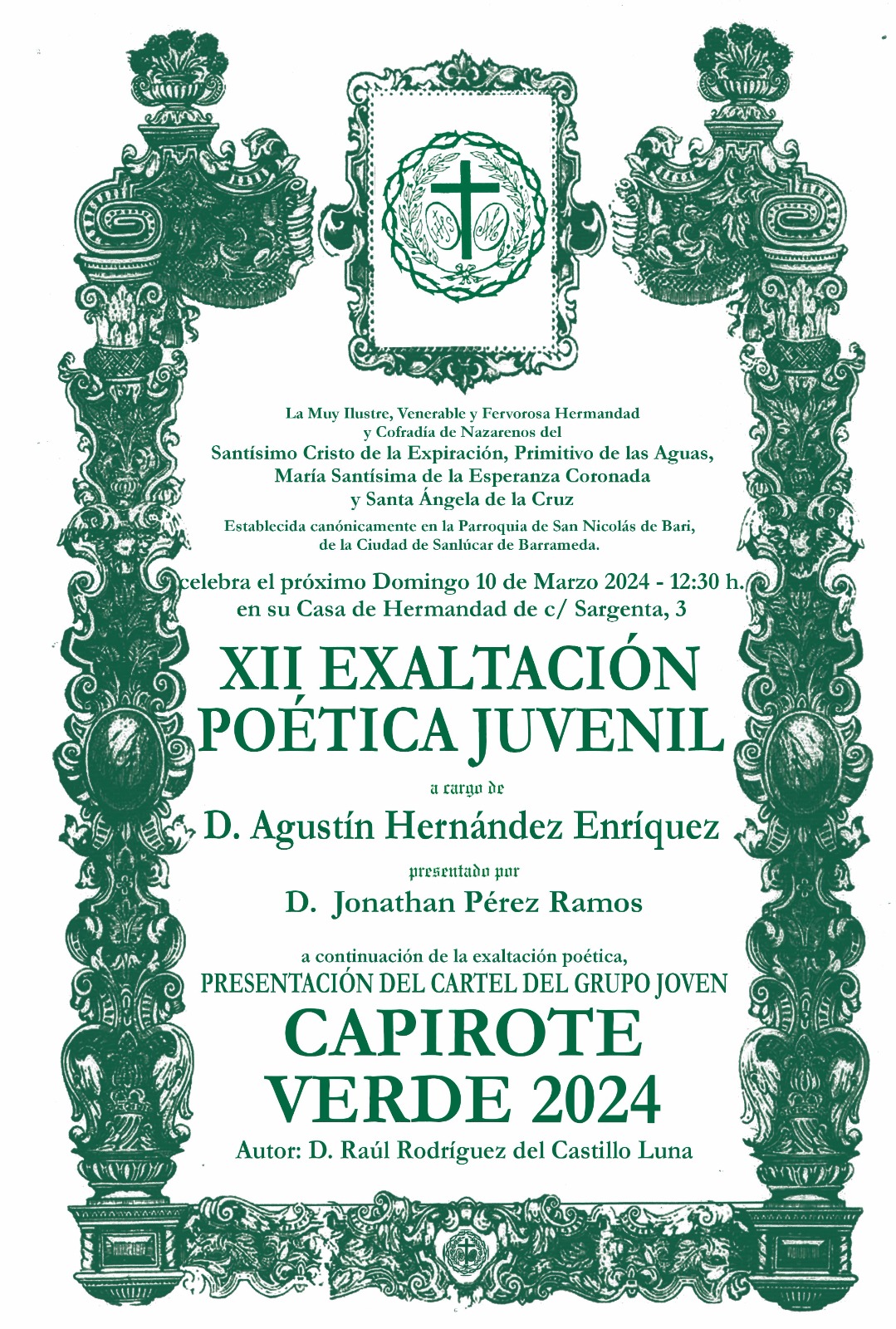 EXALTACIN POTICA JUVENIL Y CARTEL CAPIROTE VERDE